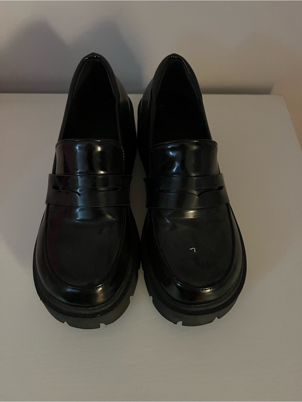 Men's Black Chunky Penny Loafers